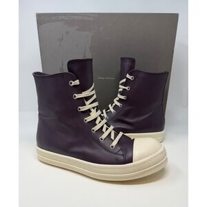 Rick Owens Leather Mainline Ramones High Amethyst Size 9 US 42 EU